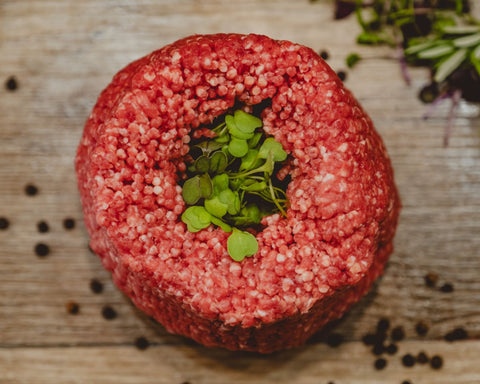 Marsh Butcheries Lean grass-fed fine ground beef. 500g and 1kg portions.