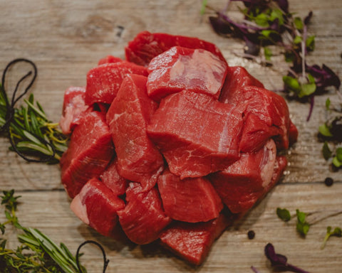 Marsh Butcheries Grass-fed diced beef.