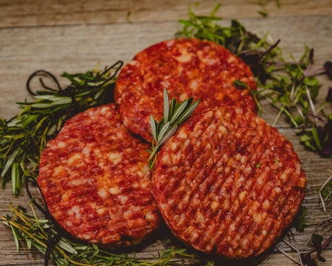 Marsh Butcheries - Wagyu beef chuck ground and mixed with smokey spices and provolone cheese.